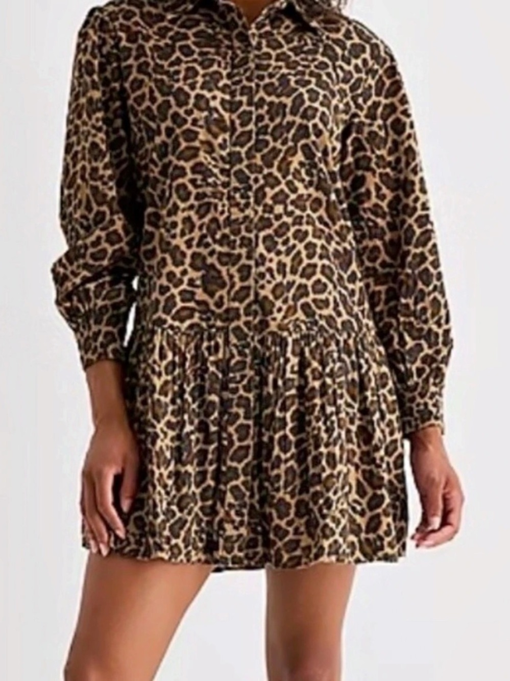 St John’s Bay Women petite long sleeve animal print leopard PXXL dress shirt 2X